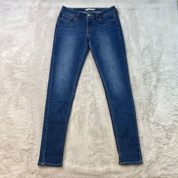 Levis 535 Super Skinny Jeans Womens Size 28x30 Denim Stretch Mid Rise Jegging - Picture 1 of 10